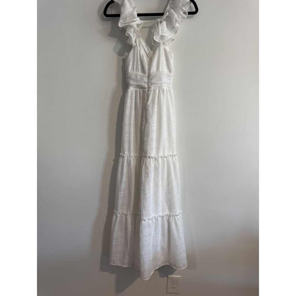 Altar'd State Ruffle Tiered Maxi Dress Women XS White Bridal Coastal cowgirl - Picture 11 of 11